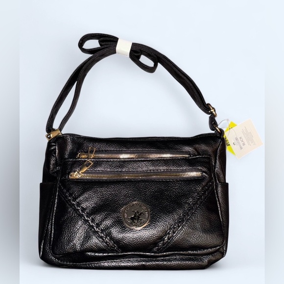 Beverly Hills Polo Club Black Multi-Section Crossbody Bag | NWT - Picture 2 of 12